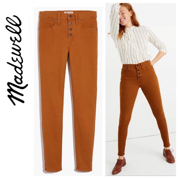 Madewell Denim - NWT Madewell Mid-Rise Skinny Jeans Burnt Sienna 27